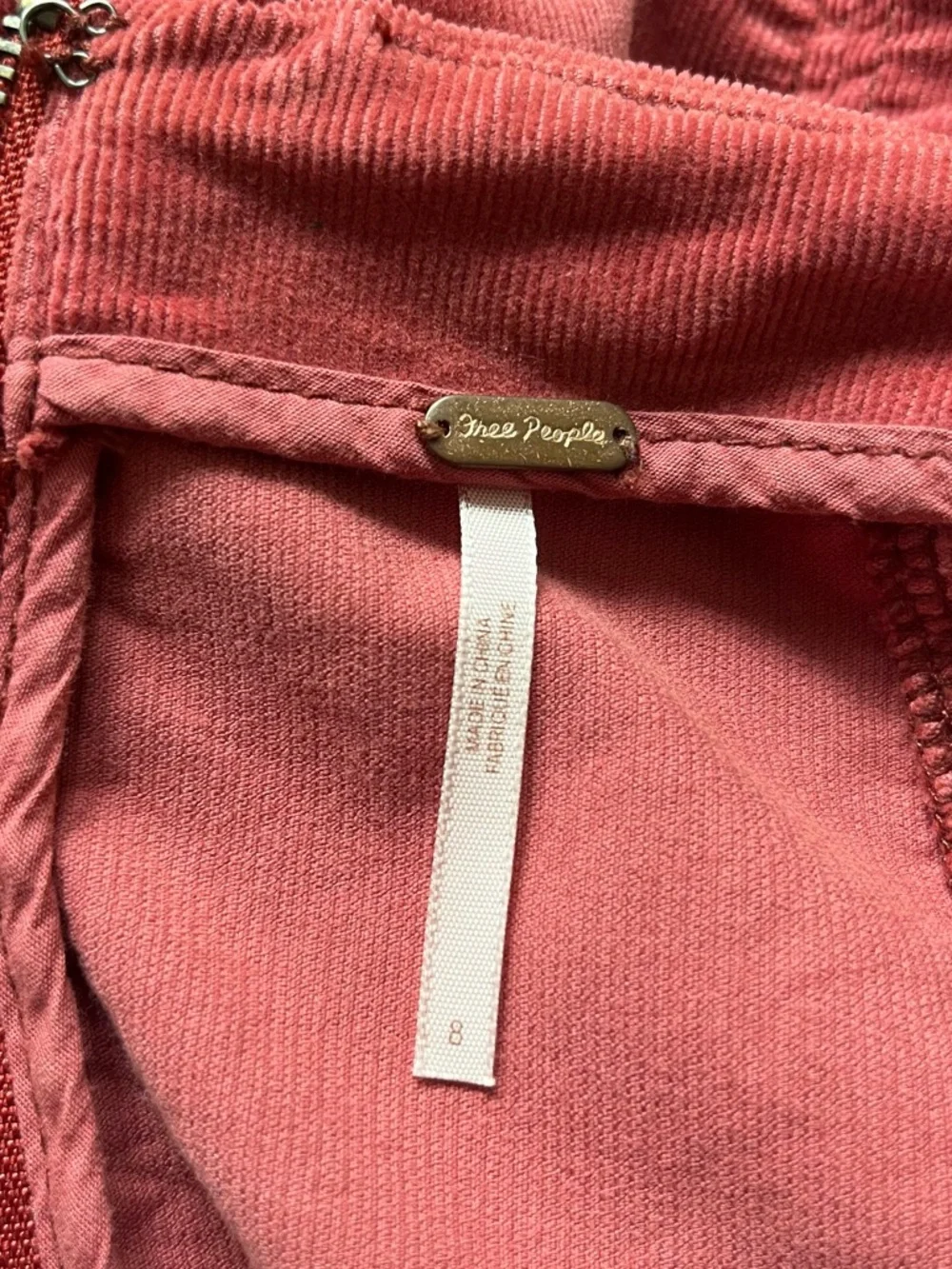 Free People Modern Femme Corduroy High Waisted Mulberry Red Mini Skirt EUC Sz 8